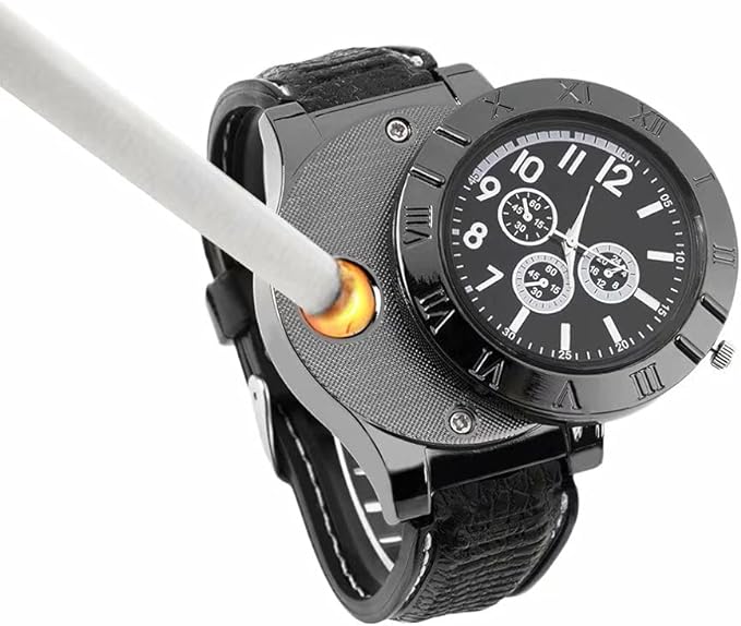 ๐ฅโ Military USB Lighter Watch for Men โ Windproof, Rechargeable & Stylish Gift ๐