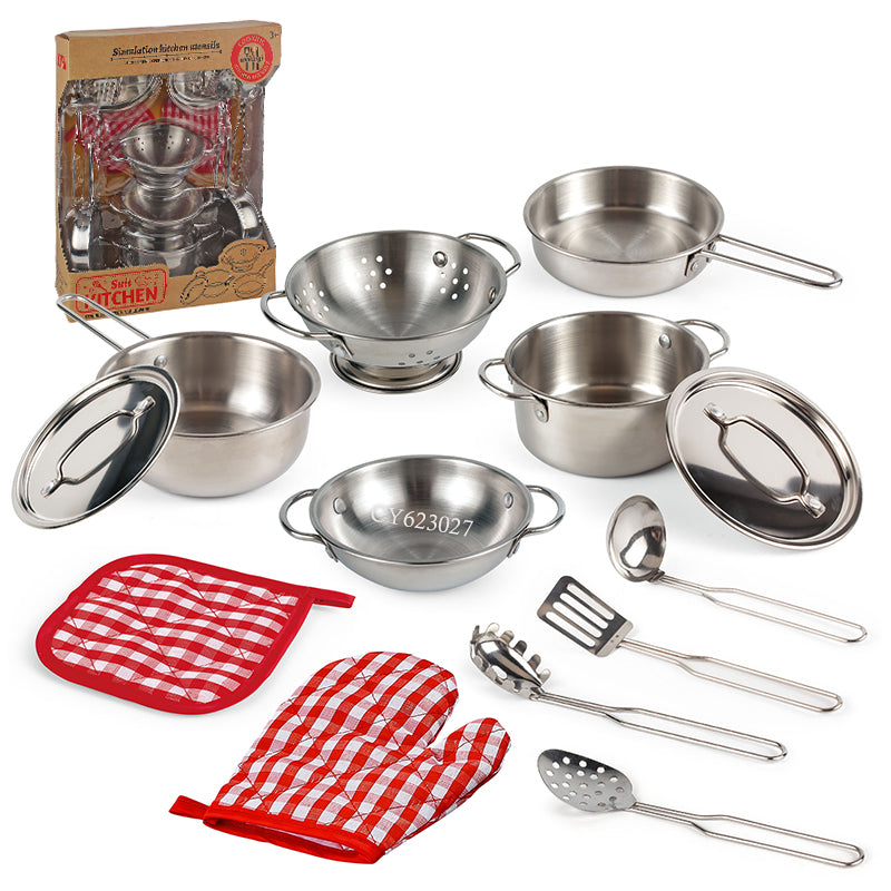 👩🍳 Kids Kitchen Set – Pretend Cooking Playset with Utensils, Food & Light/Sound Effects 🎵✨