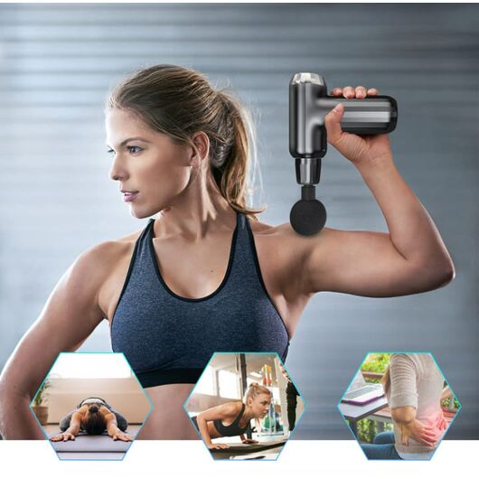 🔋✨ Muscle Massage Gun FH-820 | 6 Vibration Modes & 4 Heads | Deep Tissue Relief 💪⚡